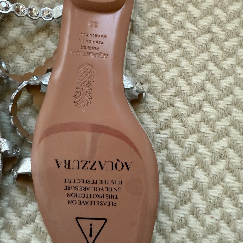 Aquazzura Tequila Silver Embellished Sandals - Picture 7 of 7